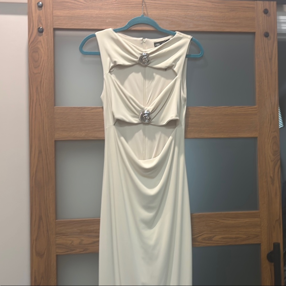 Zara Cream Dress with Silver Accents